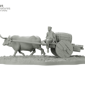 Carro de Bois com Barril e Camponês